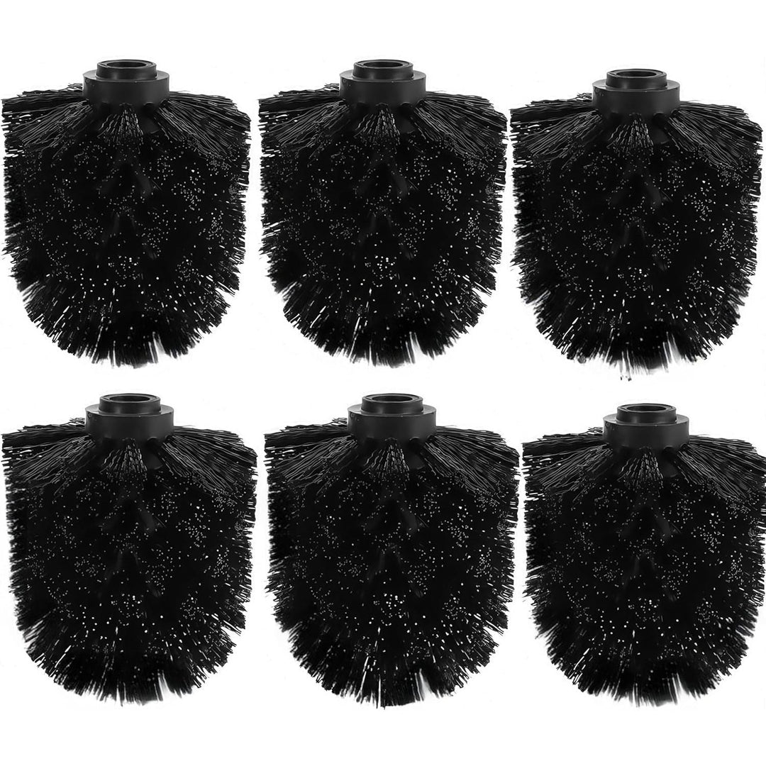 6 Pack Toilet Bowl Brush Replacement Head, Premium Brush Head Cleaning Tool, Toilet Scrub Brush Cleaning Round Ball Shaped Toilet Brush Heads (Black) - Just Closeouts Canada Inc.