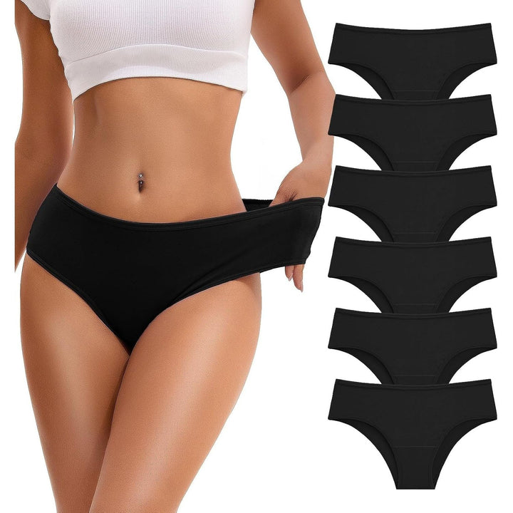 6-Pack Women's Cotton Cheeky Hipster Underwear - Black, Small - Just Closeouts Canada Inc.X004BTUKUH