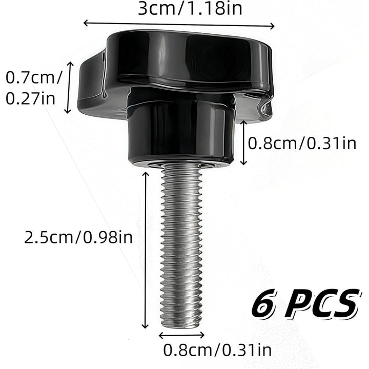 6 pcs Clamping Screw Knobs Handle, M8 x 25 mm Star Thread Handle, Replacement Tightening Screw, Quick Disassembly Replacement Parts, for Umbrella Base Replacement knob - Just Closeouts Canada Inc.