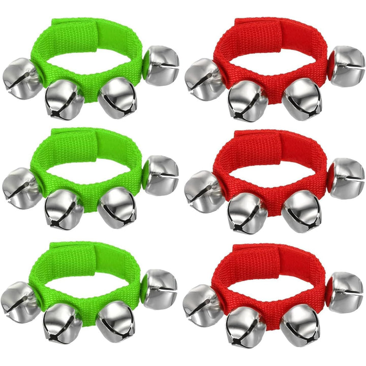 6-Piece Red and Green Wrist and Ankle Jingle Bell Set - Just Closeouts Canada Inc.