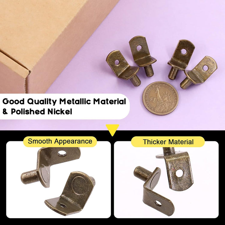 60-Piece Bronze L-Shaped Shelf Pins, 6 mm - Just Closeouts Canada Inc.X002YUBM1L