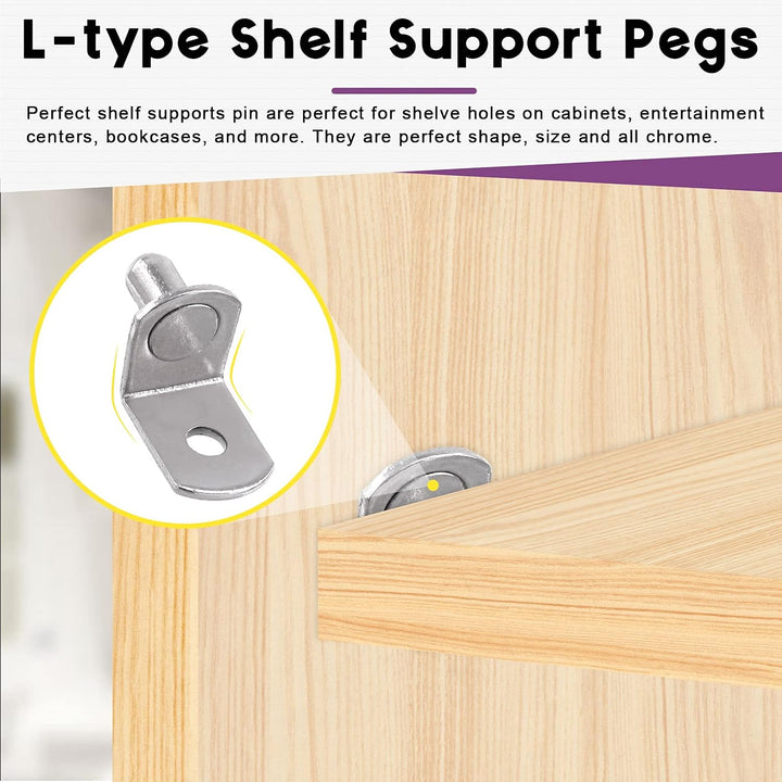 60-Piece Silver L-Shaped Shelf Support Pins, 6 mm - Just Closeouts Canada Inc.X002YUBM1B