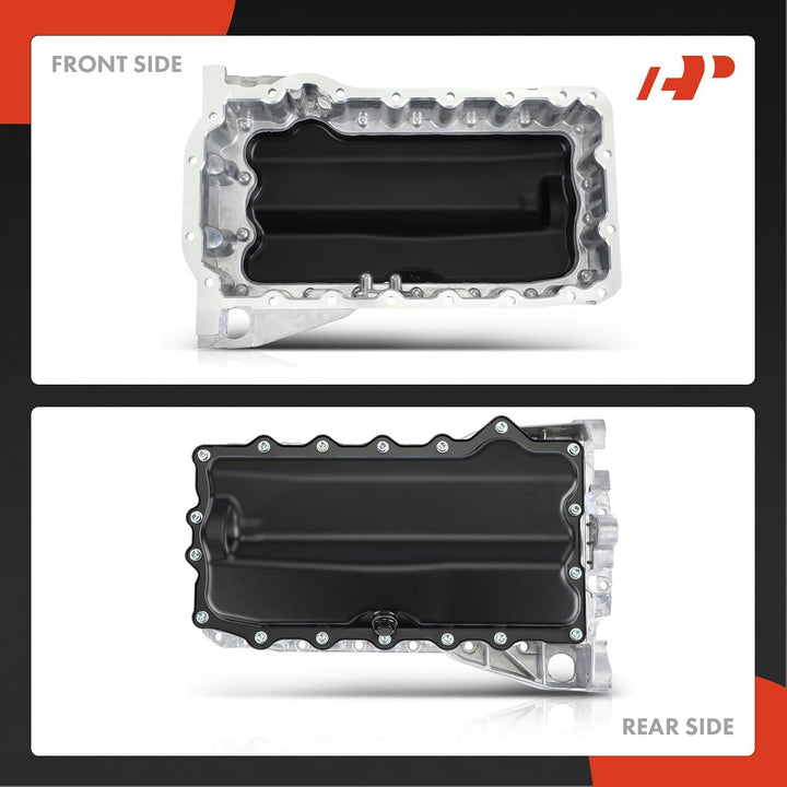 Engine Oil Pan Sump with Drain Plug Compatible with 2011 2012 2013 2014 Volkswagen Jetta, Naturally Aspirated, 2.0L