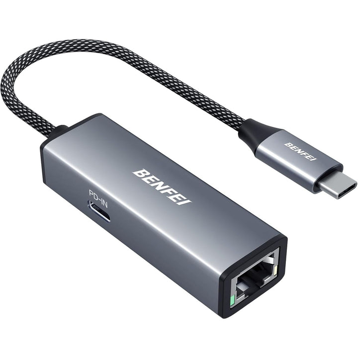 USB-C to Ethernet Gigabit Adapter with 100W Power Delivery, Thunderbolt 3/4 to RJ45 Ethernet LAN Network Adapter Compatible with iPhone 15 Pro/Max, MacBook Pro/Air 2023, iPad Pro, iMac