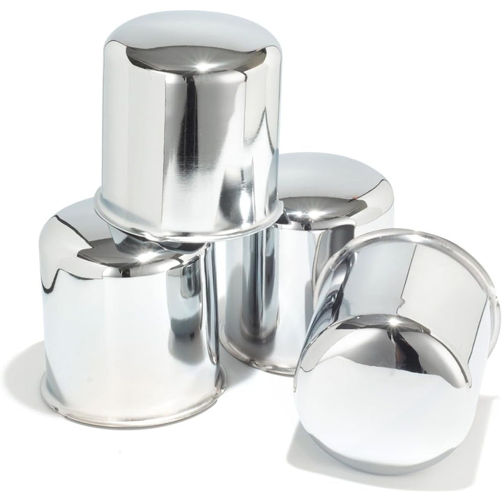4Pcs 5.15inch Trailer Wheel Center Caps Fit 5.15" Center Bore Truck Trailer RV SUV Wheels Rims, Carbon Steel Chrome Silver Hub Covers
