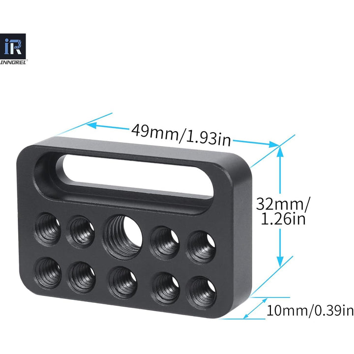 CP03 2PCS Mini Multi-Functional Cheese Plate with 1/4" & 3/8" Threads, Porous Connection Quick Installation Board Used for Installing Cheese Board Camera Cage on Guide Rail Block