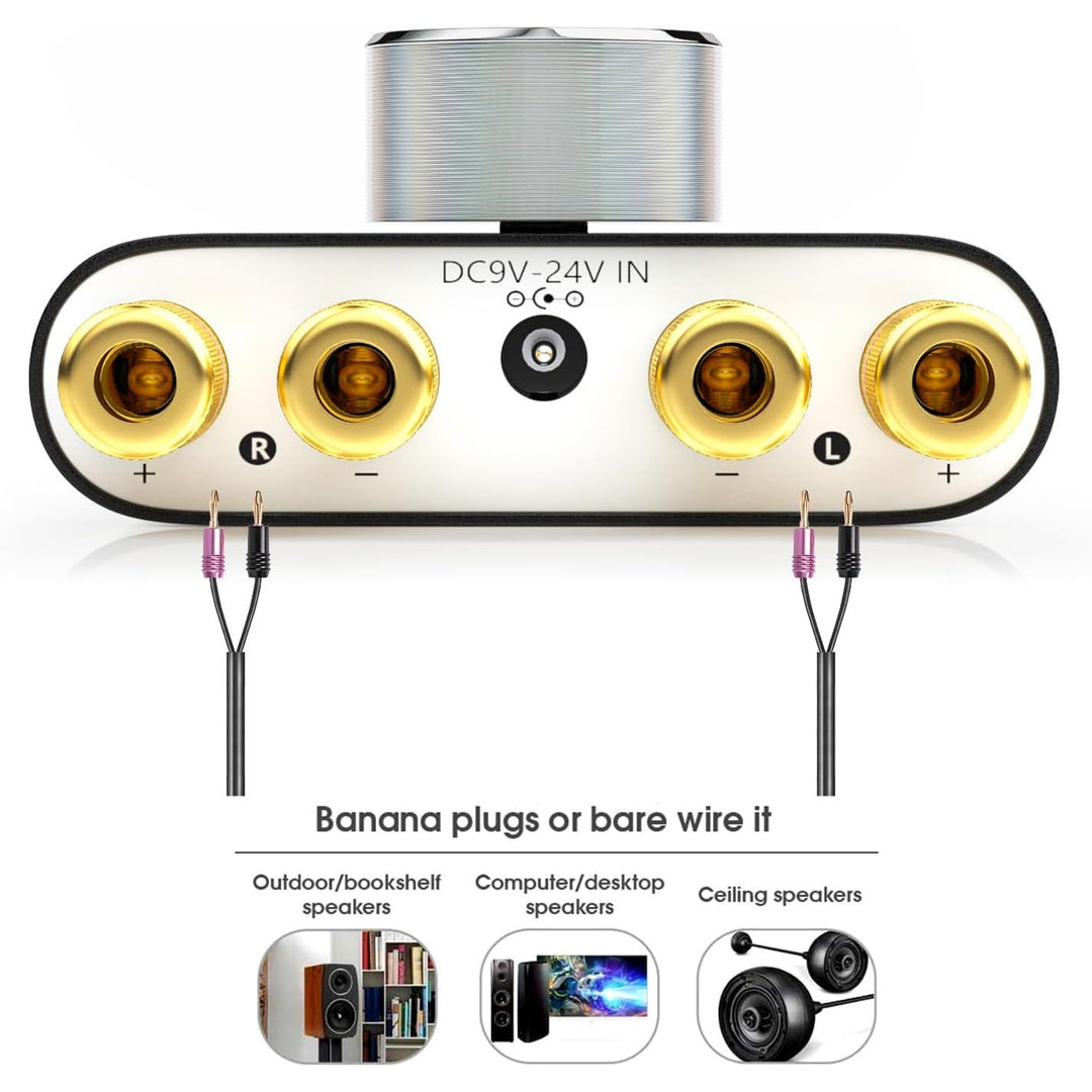 Nobsound Mini Bluetooth 5.0 Amplifier: 100W HiFi Stereo Amp w/USB/AUX Input, Wireless Audio Receiver for Home/Office Speakers (Black)