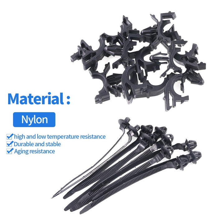 56-Pieces Auto Clips Car Wire Harness Routing Clip Assortment Kit for Honda GM Mazda, 6 Size from 3/8" to 3/4" Loom Clips