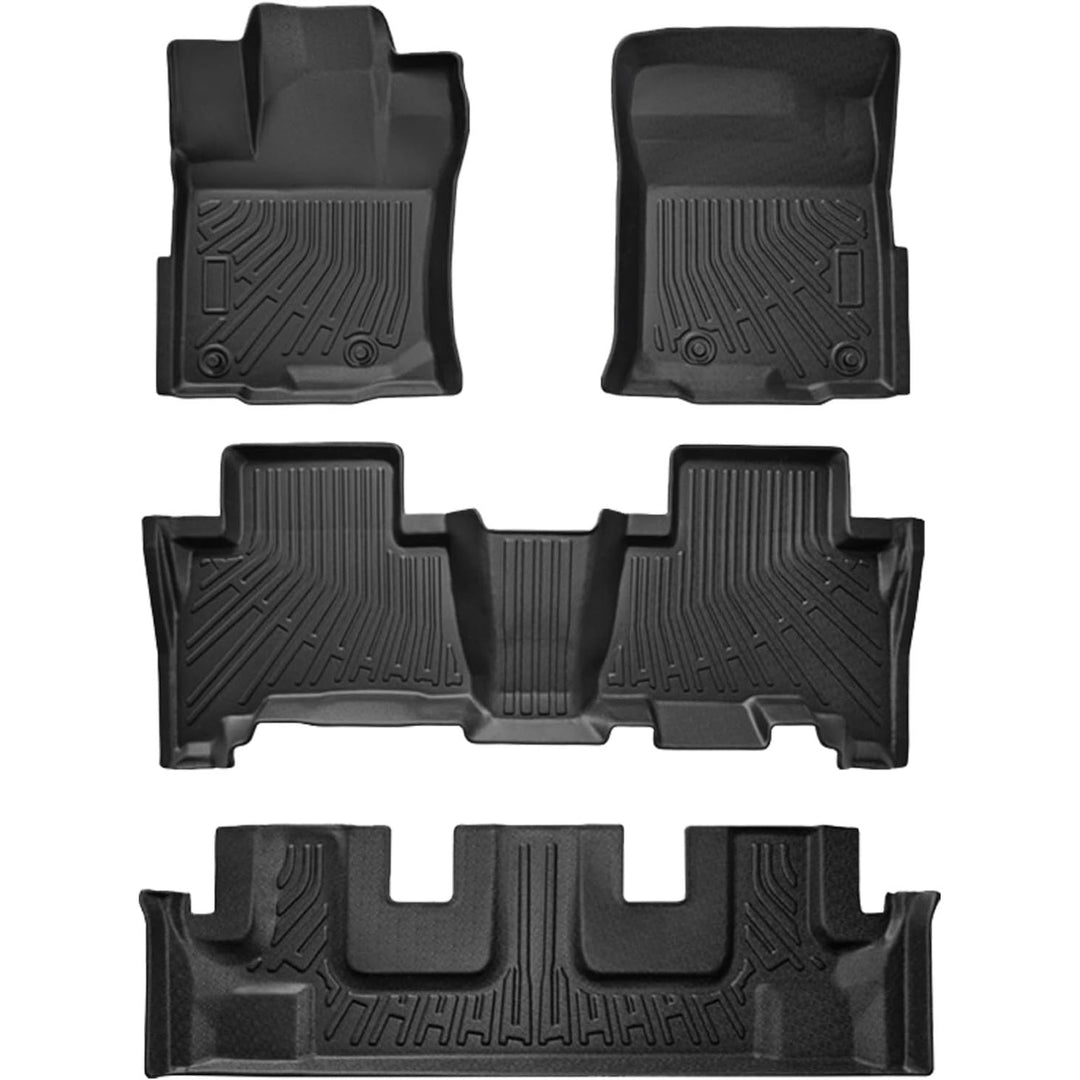 Floor Mats for Toyota 4Runner 2010-2024 Floor Mats & Cargo Liner with Backrest Mat Full Set 7 Seater All Weather Protection TPE for Toyota 4Runner Accessories Waterproof Heavy