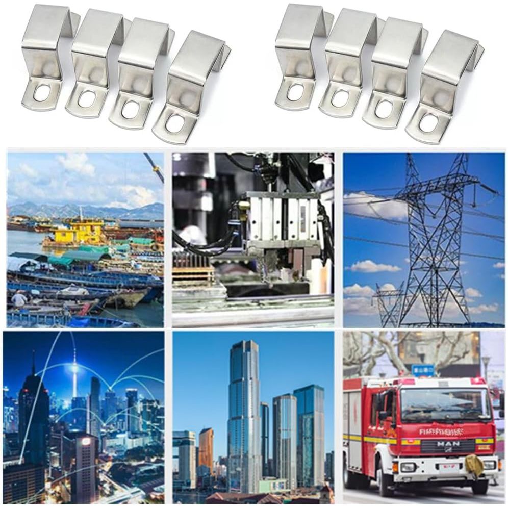 Pipe Support Hangers 6pcs Stainless Steel Pipe Support clamp Square Tube Clamps Mount U Brackets Bracket U