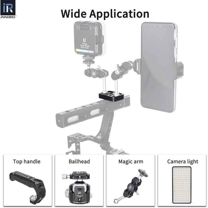 CP03 2PCS Mini Multi-Functional Cheese Plate with 1/4" & 3/8" Threads, Porous Connection Quick Installation Board Used for Installing Cheese Board Camera Cage on Guide Rail Block