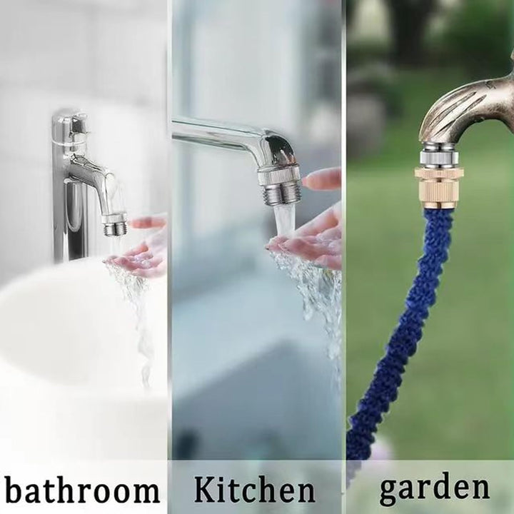 Faucet Adapter with Aerator, 3/4 Inch Garden Hose Connector, Kitchen Brass Faucet to Garden Hose Adapter