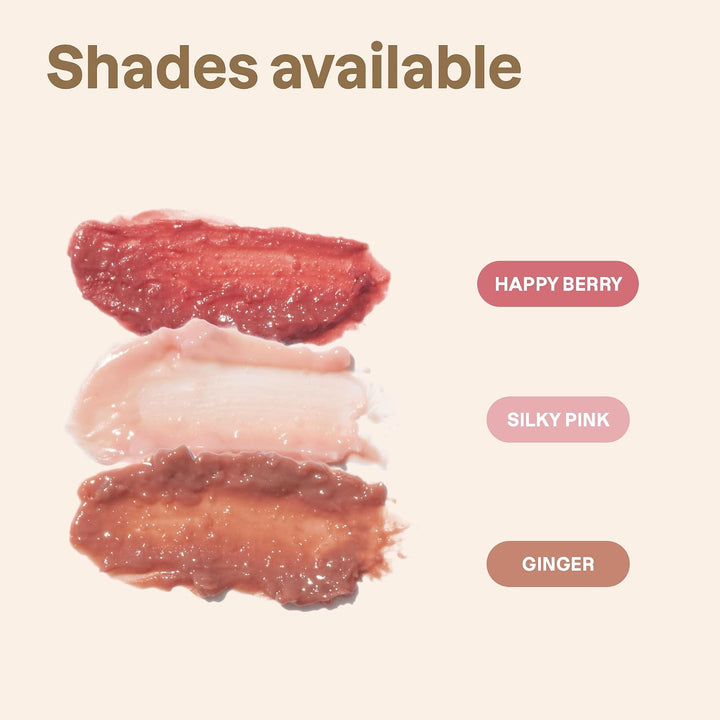 ATTITUDE Oceanly Sheer Lip Gloss Stick, EWG Verified, Titanium Dioxide-Free, Vegan Makeup & Beauty, Plastic-Free, Happy Berry, 3.4G