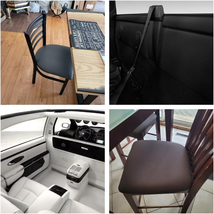 Marine Vinyl Faux Leather Upholstery Fabric 0.9 mm Thickness: Waterproof, Scratch-resistant, Perfect for Upholstering Cars, Outdoor Yachts, and Home Furniture (Grey,Pre-Cut 2 Yards)