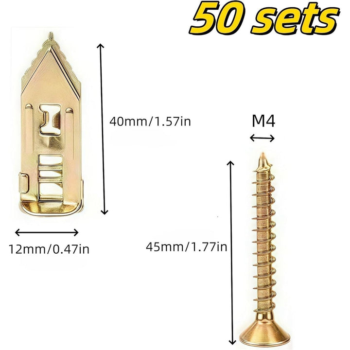 50 PCS Metal Expansion Bolt for Drywall, 0.47 x 1.57 in Zinc Plated Steel Self-Drilling Anchors, Dry Wall Anchors and Screws Kit, Eliminating The Need for Drilling or Punching Holes in The Wall