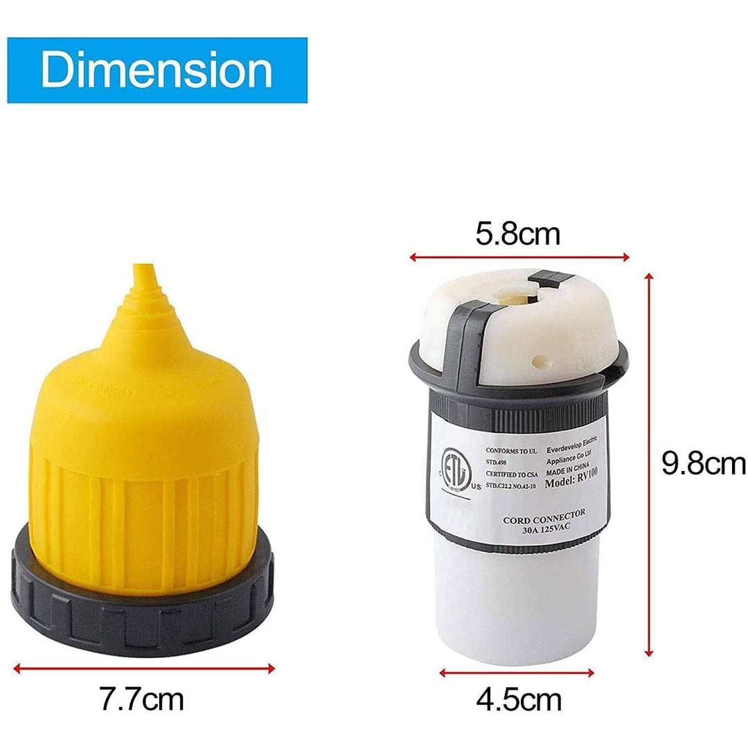 30AMP RV Power Inlet Receptacle, 125V RV Power Plug Twist Lock Inlet, RV Power Female Twist Locking Connector with Weatherproof Cover Boot for Trailer Boat Camper, RV Shore Power Inlet Plug Kit