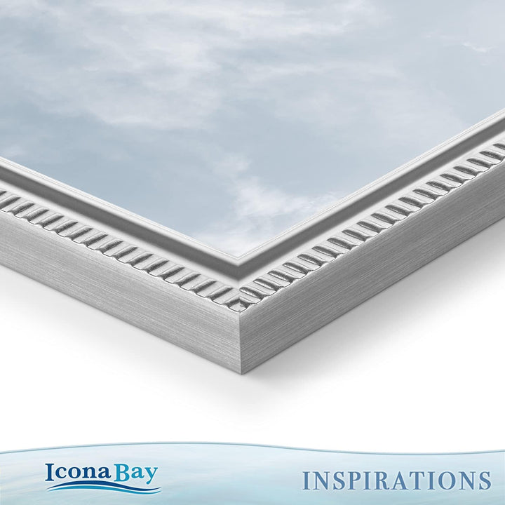 4x6 (10x15 cm) Picture Frames , Beautifully Detailed Molding, Contemporary Picture Frame Set, Wall Mount or Table Top, Inspirations Collection, (Silver, 6 Pack)