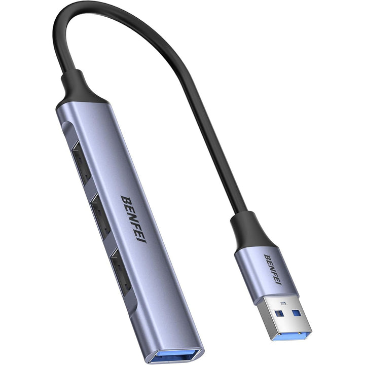 4-Port USB Hub: 1x 10Gbps USB 3.2 + 3X USB 2.0- for Mouse, Keyboard, Flash Drive, Printer - Compatible with Laptop, PC, Xbox, PS5