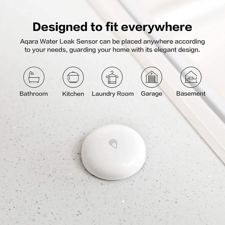 Water Leak Sensor 3 Pack, Zigbee Wireless Water Leak Detector for Alarm System and Smart Home Automation, Requires AQARA HUB, App Notifications, for Kitchen, Bathroom, Basement, Works with IFTTT