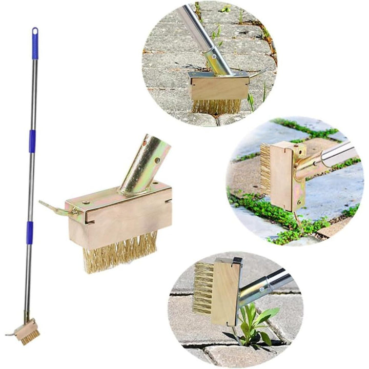 Crack Weeder, Manual Crevice Weeding Tool, Manual Weeding Tool, Moss Weed Remover Puller Tool, Grout Brush with Steel Handle for Paver Deck Patio Walkway Driveway