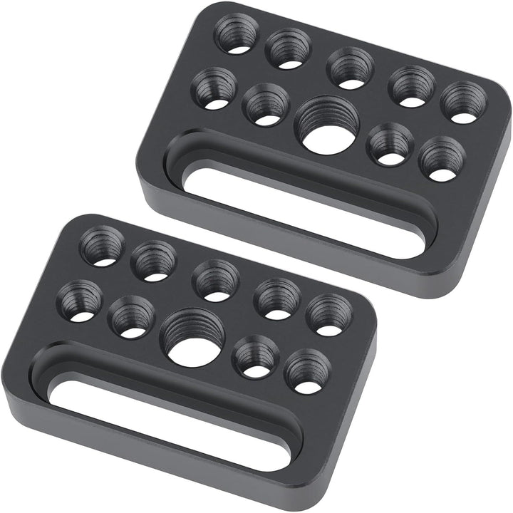 CP03 2PCS Mini Multi-Functional Cheese Plate with 1/4" & 3/8" Threads, Porous Connection Quick Installation Board Used for Installing Cheese Board Camera Cage on Guide Rail Block