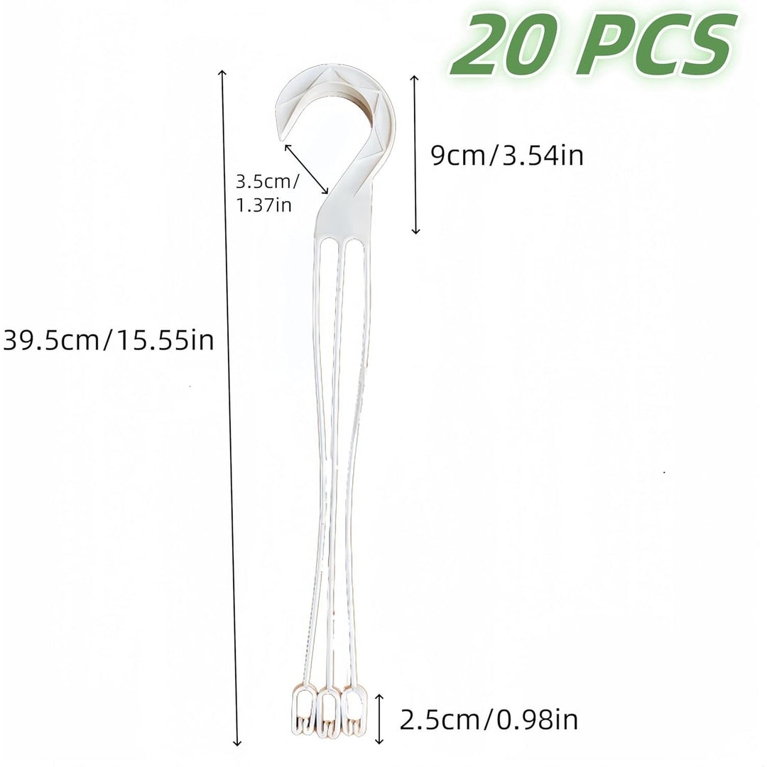 20 Pack Hanging Basket Hangers Hook, 39.5 cm Plastic Hanging Basket Chain, Garden Plant Hangers, Flower Plant Pot Hanger, for Plastic Flowerpot (White)