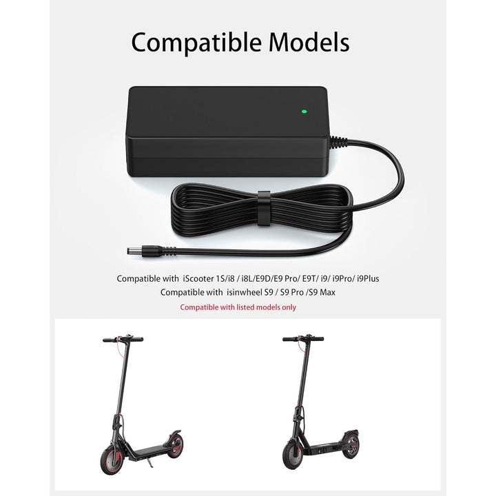 42V 2A Charger for iScooter i9, i9 Pro, i8, i8L, 1S Electric Scooter Charger Compatible with isinwheel S9/S9 Pro/S9 Max (Fits 36V Lithium Battery Scooters)