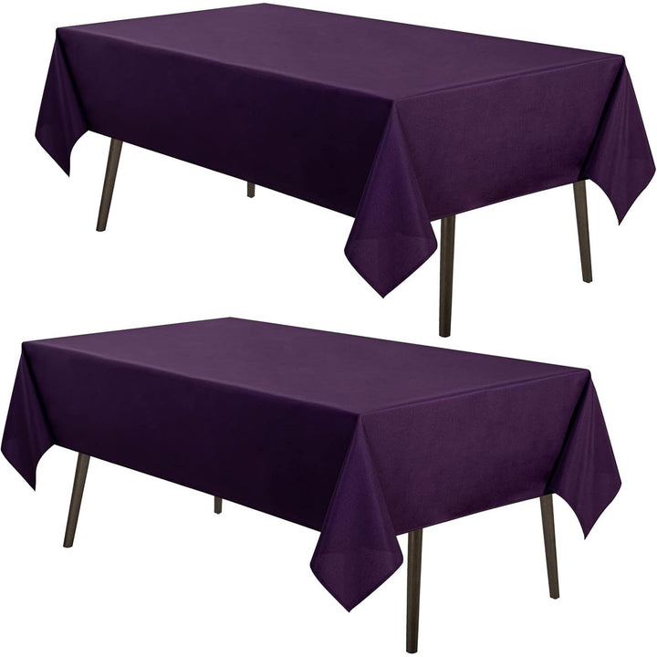 2 Pack Table Cloths Rectangular Table Cloth Machine Washable Polyester Table Cover for Dining Buffet Parties Picnic Events Weddings, 60x102 Inch, Purple