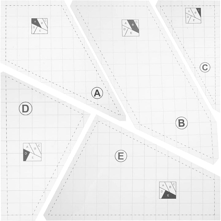 Crazy Quilting Template Set, Creative Transparent Sewing Machine Ruler, Non-Slip Hand Patchwork Ruler, Acrylic DIY Sewing Tools, Grids Scrap Templates, Quilt Rulers