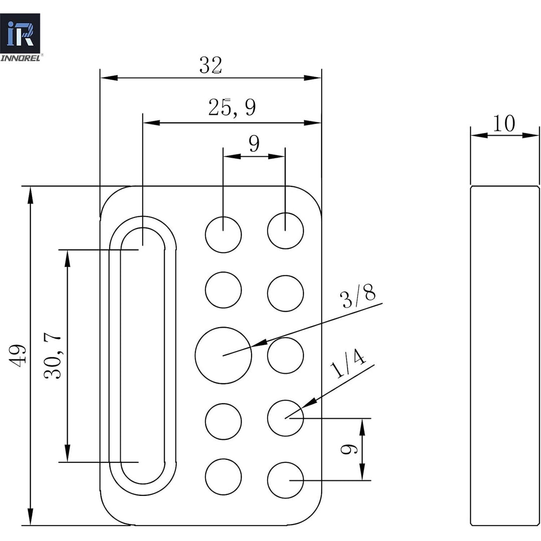 CP03 2PCS Mini Multi-Functional Cheese Plate with 1/4" & 3/8" Threads, Porous Connection Quick Installation Board Used for Installing Cheese Board Camera Cage on Guide Rail Block