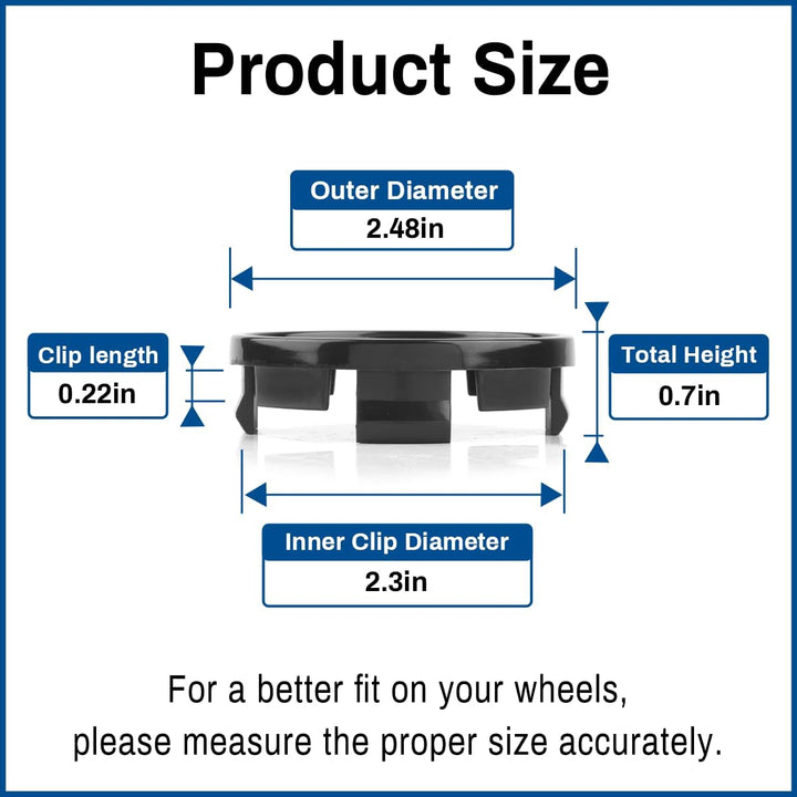 4PCS 63mm 2.48in Wheel Center caps Compatible with RAM Pickup Dakota Avenger 1500 2003-2016 2008-2010 2008-2014 Black OD:63MM ID:58.4MM