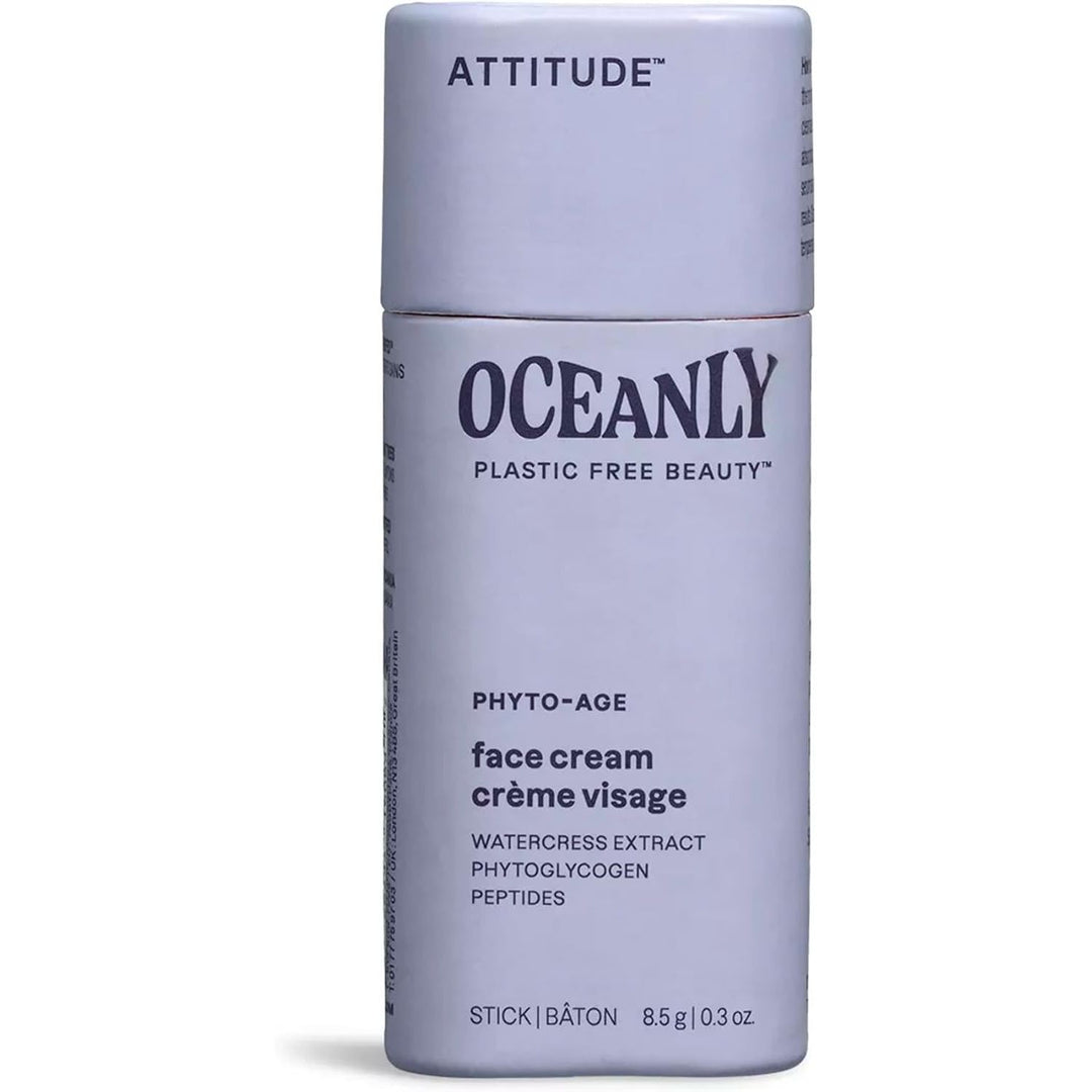 ATTITUDE Oceanly Face Cream Stick, EWG Verified, Plastic-free, Plant & Mineral-Based Ingredients, Vegan Beauty Products, PHYTO AGE, Unscented, 8.5G