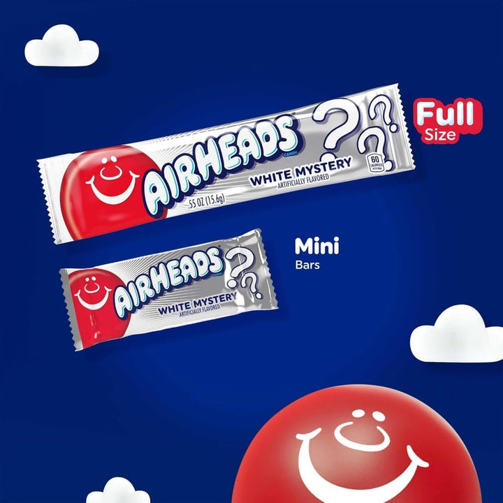 Airheads Candy Individually Wrapped Bars - White Mystery Flavour - Bulk Pack of 36