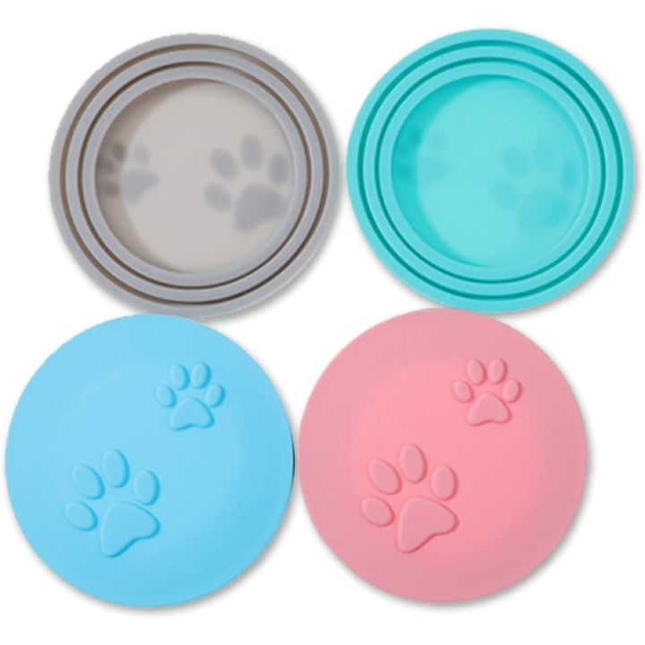 Pet Food Can Cover Set, Universal Silicone Cat Dog Food Can Lids 1 Fit 3 Standard Size Can Tops Covers for Pet Cat Dog Feeding Can and Wet Food Storage, Multi-Functional Pet Food Can Supplies(4PCS)