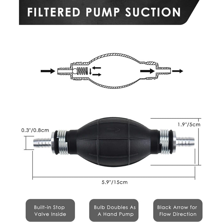 2 Pack Siphon Hose, Gasoline Siphon Pump Portable Widely Use Hand Fuel Pump Water Transfer Pump with PVC Hose