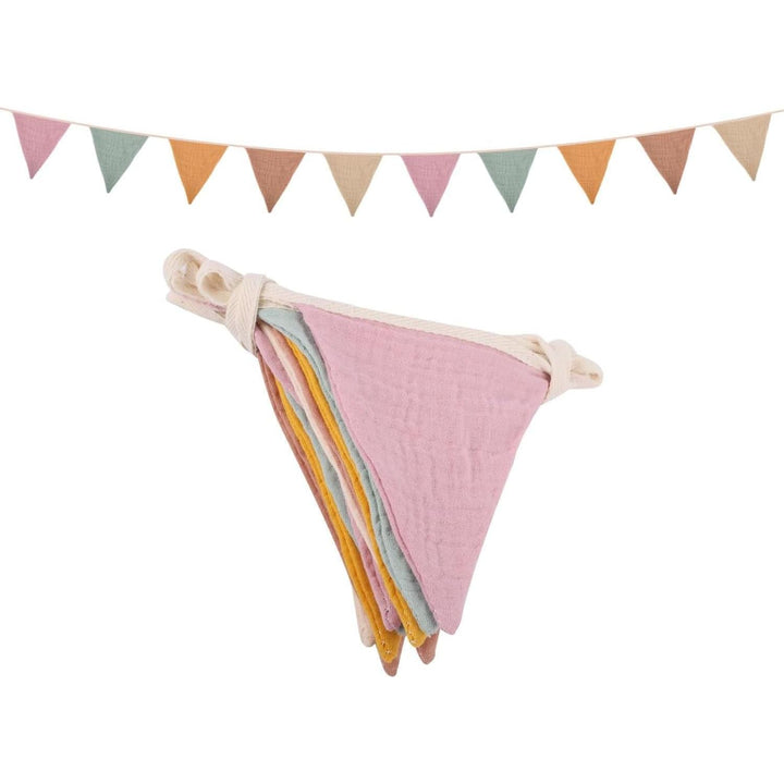 Pennant Banner Flags, 8.5 Ft Pennant Bunting Banner, Triangle Cotton Baby Bunting Flag for Nursery, Double Sided Colorful Banner Garland Flags for Baby Birthday Boho Shower Party Event (Morandi Beige)