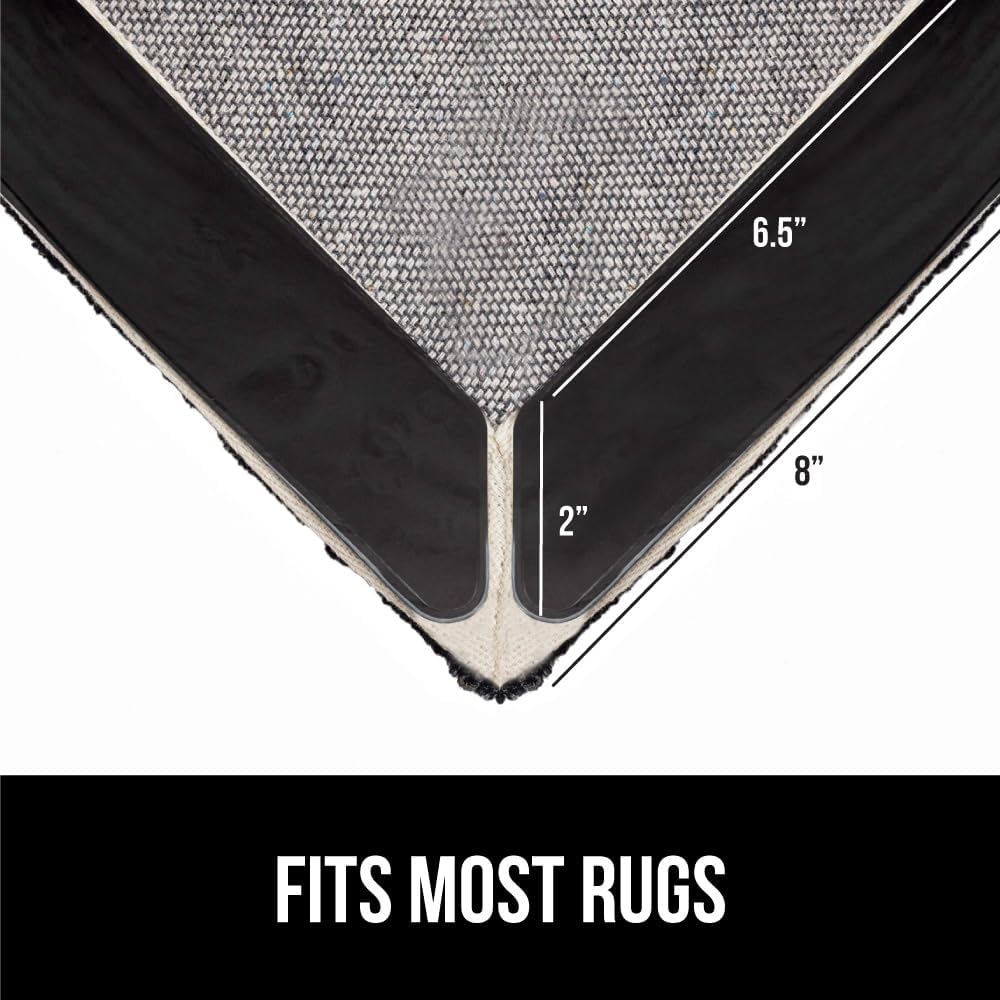 Rug Gripper Pads 16 Pack, Keep Area Rugs Corners from Curling and Bunching, Reusable Dual-Sided Flexible Sticky Pad Grips Floor and Holds Carpet in Place on Hardwood Floors