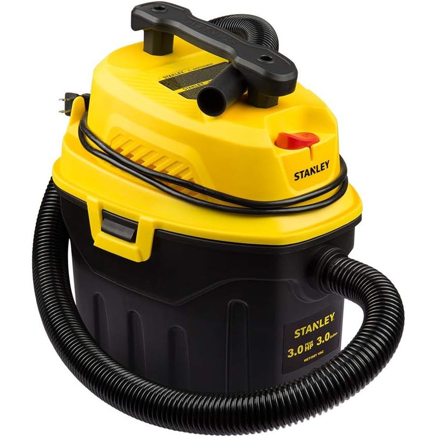 Stanley SL18910P-3 Wet/Dry, 3 Gallon, 3 Horsepower, Portable Car Vacuum, 3.0 HP AC, Black+Yellow