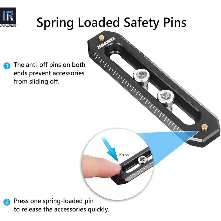 3 Packs Quick Release NATO Rail Set 45/65/85mm Long Lightweight NATO Rails with 1/4" Screws and Anti Drop Safety Pins for Camera Cage, Field Monitor Mount, NATO Clamp Top Handle Side Handle