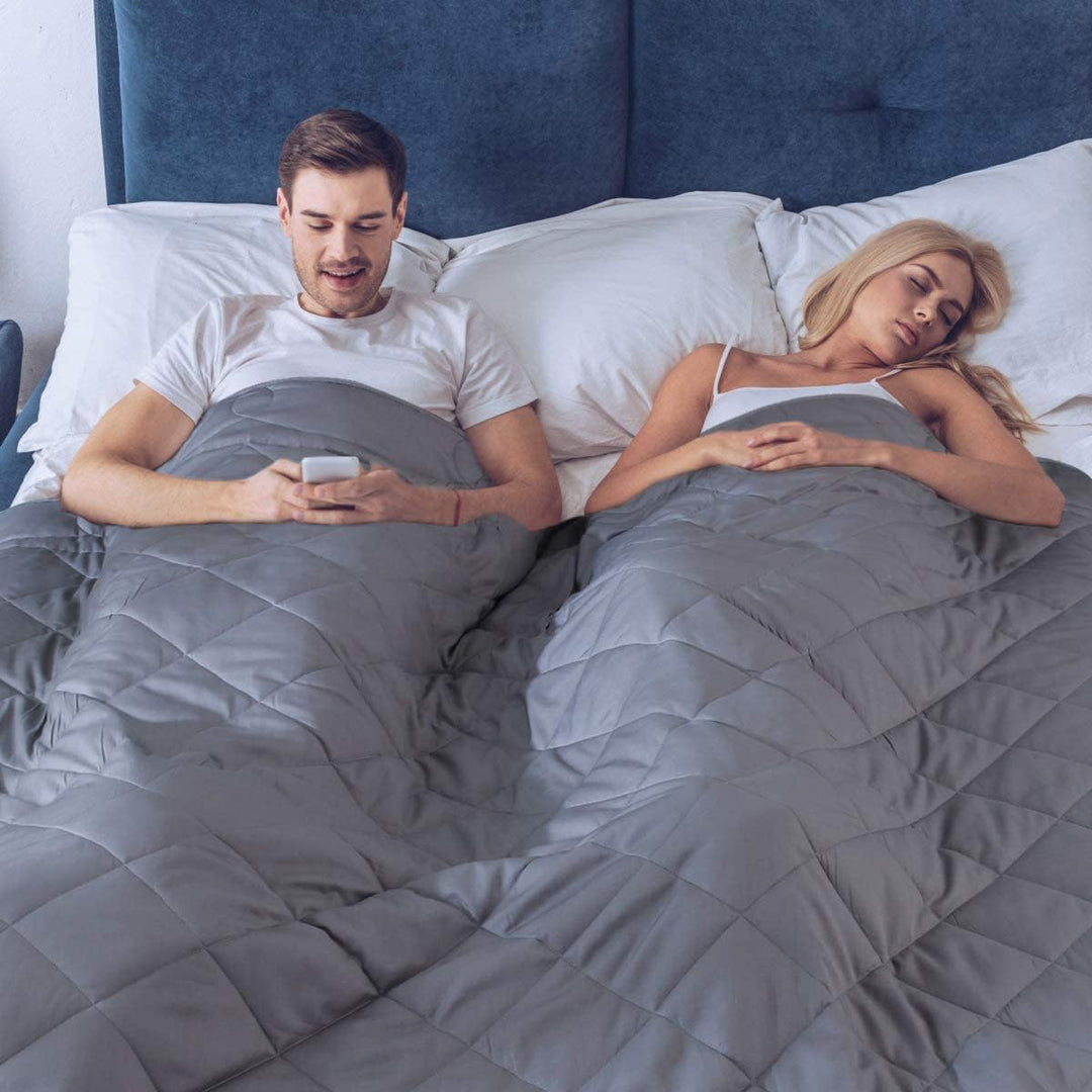 Weighted Blanket King Size 88''x104'', Cooling Weighted Blanket 20lbs California King Double Bed Adult Heavy Blanket with Premium Glass Beads-Dark Grey