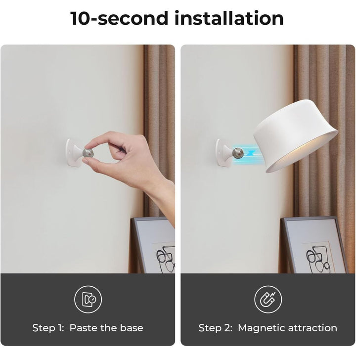 Wall Lights Cordless Wall Sconces Set of Two Rechargeable, 3 Colors