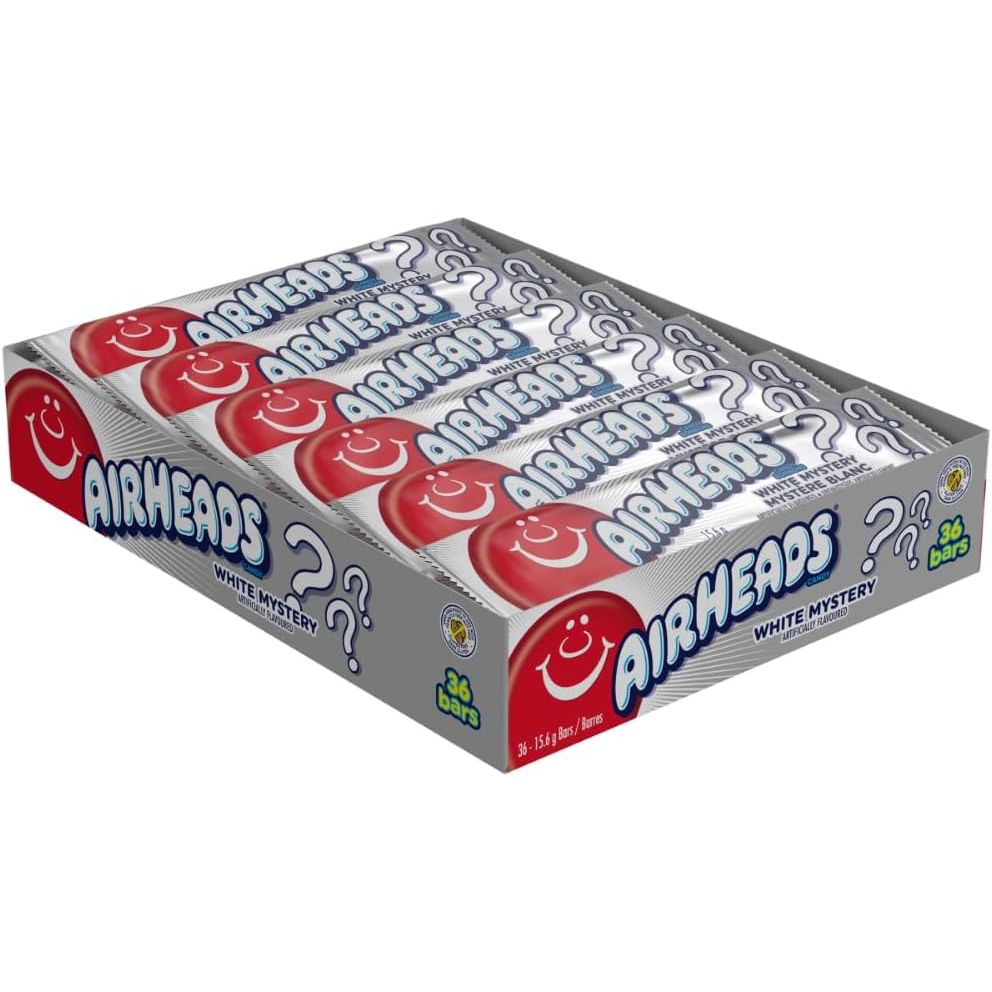 Airheads Candy Individually Wrapped Bars - White Mystery Flavour - Bulk Pack of 36