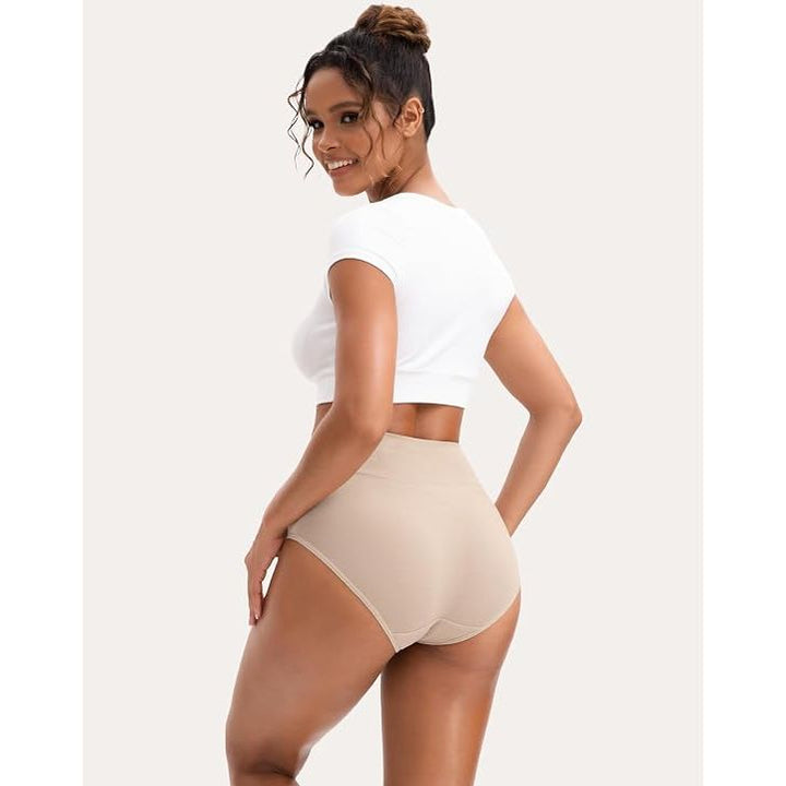 Womens High Waisted Underwear Cotton Plus Size Ladies Panties 5-Pack XL