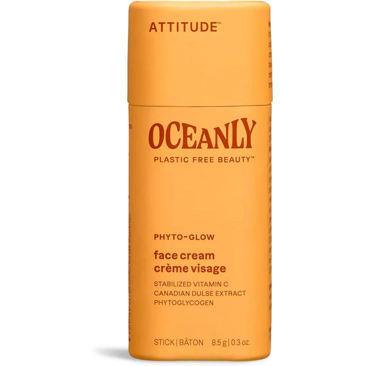 Attitude Oceanly Face Cream Stick, Made in Canada, EWG Verified, Plastic-free, Plant & Mineral-Based Ingredients, Vegan Beauty Products, PHYTO GLOW, Unscented, 8.5 grams