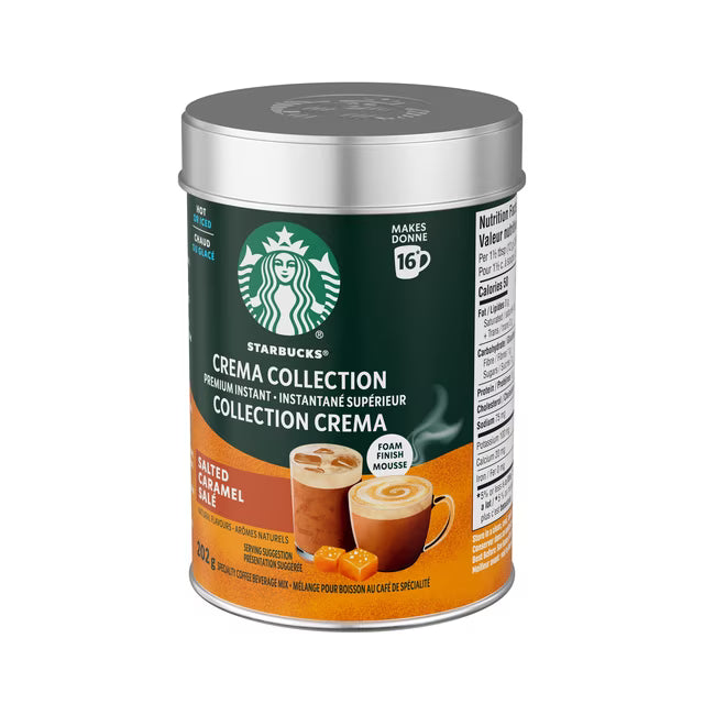STARBUCKS Crema Collection Salted Caramel Premium Instant Coffee Mix, Enjoy Hot or Iced, 202g