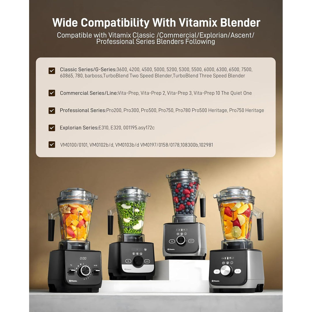 64oz Blenders Container for Vitamix replacement Pitcher Container Jar Cup Food Processor Accessories Kit, Fit to Vitamix 5300 7500, Classic C/Commercial/Explorian series - Just Closeouts Canada Inc.