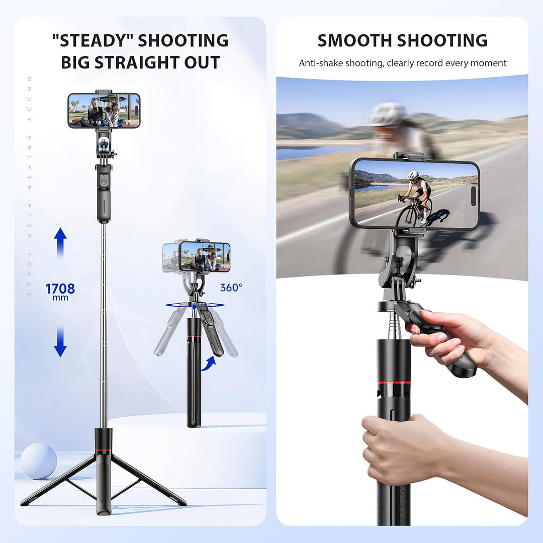Extendable phone tripod with remote shutter, view 2