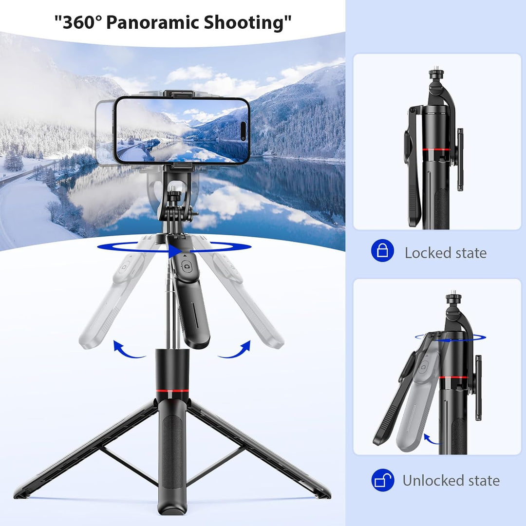 Extendable phone tripod with remote shutter, view 3