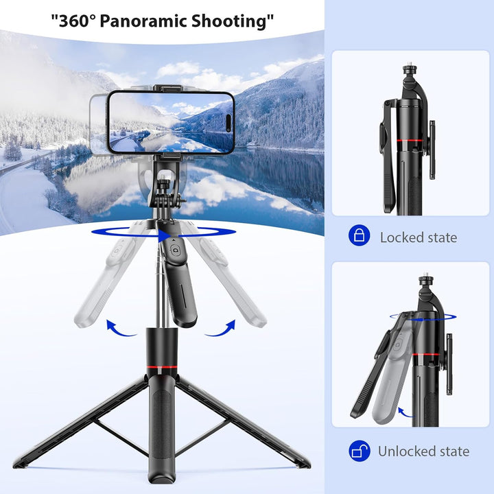 Extendable phone tripod with remote shutter, view 3