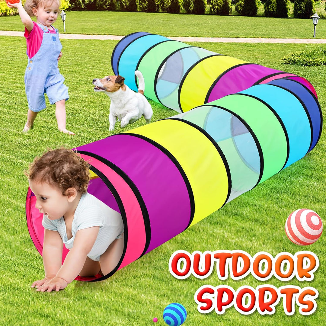 68" Play Tunnel for Kids to Crawl Through Pop Up Tunnels for Toddler Outdoor & Indoor Climbing Toys for Boys and Girls Kids Tunnel for Play Tent - Just Closeouts Canada Inc.